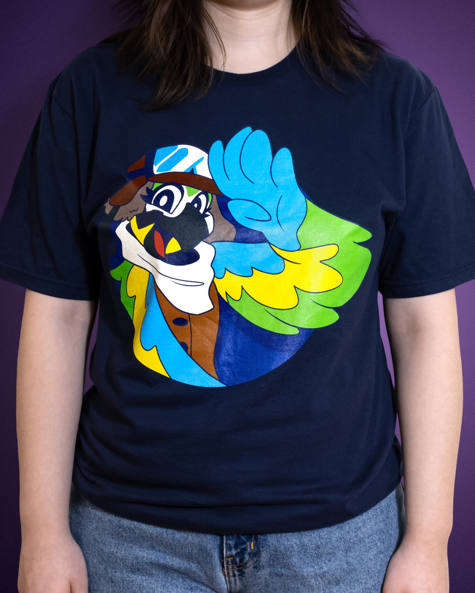 indigo park mollie macaw t-shirt on female model